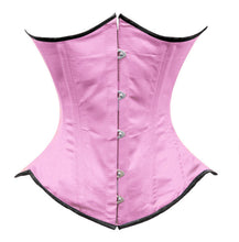 Load image into Gallery viewer, Heavy Duty 26 Double Steel Boned Waist Training Tight Lacing Satin Underbust Shaper Corset 450-BT-SA
