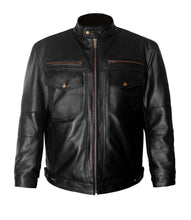 Load image into Gallery viewer, Men&#39;s Stylish Superb Real Genuine Leather Bomber Biker Jacket #501-LE