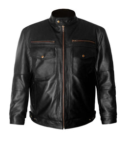 Men's Stylish Superb Real Genuine Leather Bomber Biker Jacket #501-LE