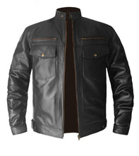 Load image into Gallery viewer, Men&#39;s Stylish Superb Faux Leather Vinyl Motorbike Bomber Biker Jacket #501-FL