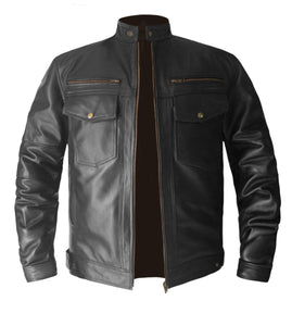 Men's Stylish Superb Real Genuine Leather Bomber Biker Jacket #501-LE