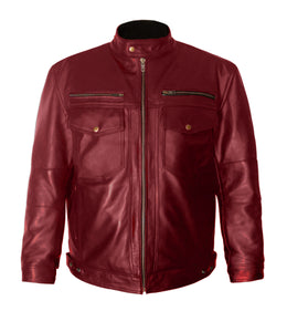 Men's Stylish Superb Real Genuine Leather Bomber Biker Jacket #501-LE