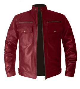 Men's Stylish Superb Real Genuine Leather Bomber Biker Jacket #501-LE