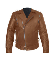 Load image into Gallery viewer, Men&#39;s Stylish Superb Real Genuine Leather Bomber Biker Jacket #509-LE