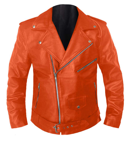 Men's Stylish Superb Real Genuine Leather Bomber Biker Jacket #511-LE