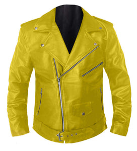 Men's Stylish Superb Real Genuine Leather Bomber Biker Jacket #511-LE