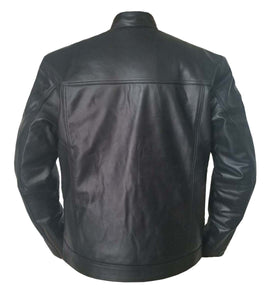 Superb Faux Leather Men's Stylish Rock Star Motorcycle Biker Bomber Leather Jacket #512-FL