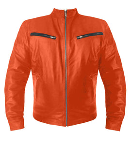 Men's Stylish Superb Real Genuine Leather Bomber Biker Jacket #513-LE