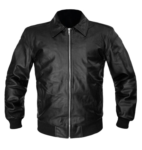 Men's Stylish Superb Real Faux Leather Bomber Biker Jacket #522-FL