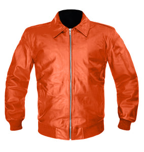 Men's Stylish Superb Real Genuine Leather Bomber Biker Jacket #522-LE