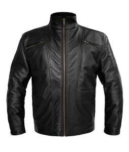 Men's Stylish Genuine Leather Motorbike Bomber Biker Vintage Style Jacket #530-LE