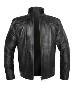 Men's Stylish Genuine Leather Motorbike Bomber Biker Vintage Style Jacket #530-LE