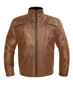 Men's Stylish Genuine Leather Motorbike Bomber Biker Vintage Style Jacket #530-LE