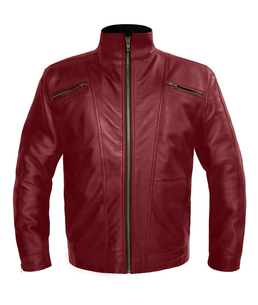Men's Stylish Genuine Leather Motorbike Bomber Biker Vintage Style Jacket #530-LE