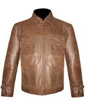 Load image into Gallery viewer, Men&#39;s Stylish Superb Real Genuine Leather Bomber Biker Jacket #553-LE
