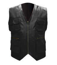 Load image into Gallery viewer, Men&#39;s Stylish Superb Real Genuine Leather Bomber Biker Jacket Vest #577-LE