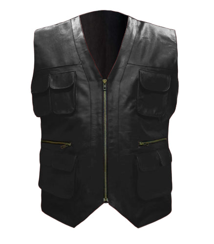 Men's Stylish Superb Real Genuine Leather Bomber Biker Jacket Vest #577-LE