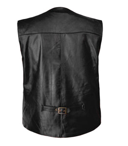 Men's Stylish Superb Real Faux Leather Bomber Biker Jacket Vest #577-FL