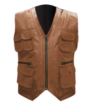 Load image into Gallery viewer, Men&#39;s Stylish Superb Real Genuine Leather Bomber Biker Jacket Vest #577-LE