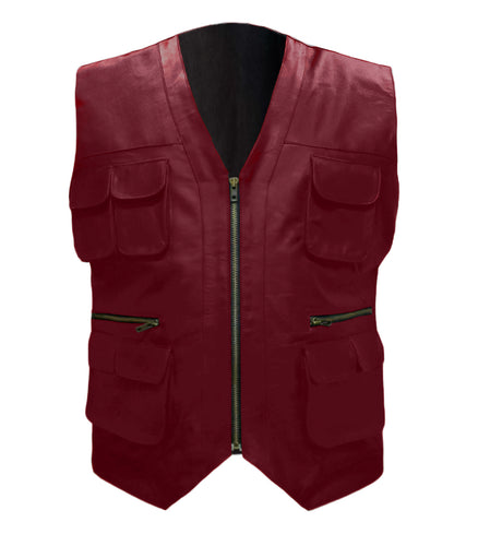 Men's Stylish Superb Real Genuine Leather Bomber Biker Jacket Vest #577-LE