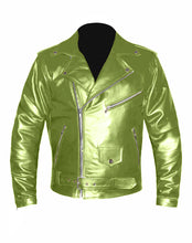 Load image into Gallery viewer, Men&#39;s Stylish Superb Real Genuine Leather Bomber Biker Jacket #579-LE