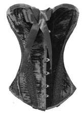 Load image into Gallery viewer, Heavy Duty 26 Double Steel Boned Waist Training Velvet Overbust Shaper Corset #8015-VEL