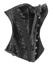 Load image into Gallery viewer, Heavy Duty 26 Double Steel Boned Waist Training Velvet Overbust Shaper Corset #8015-VEL