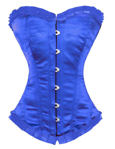 Heavy Duty 26 Double Steel Boned Waist Training Satin Overbust Tight Shaper Corset #8016-NR-OT