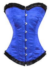 Load image into Gallery viewer, Heavy Duty 26 Double Steel Boned Waist Training Satin Overbust Tight Shaper Corset #8016-NR-BT