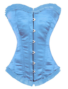 Heavy Duty 26 Double Steel Boned Waist Training Satin Overbust Tight Shaper Corset #8016-NR-OT