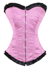 Load image into Gallery viewer, Heavy Duty 26 Double Steel Boned Waist Training Satin Overbust Tight Shaper Corset #8016-NR-BT