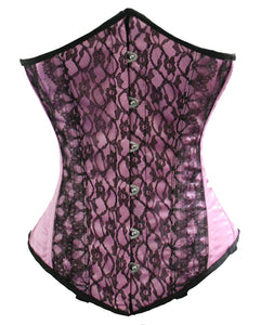 Heavy Duty 26 Double Steel Boned Waist Training Satin Underbust Tight Shaper Corset #8024-SA