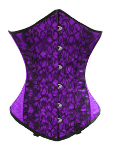 Heavy Duty 26 Double Steel Boned Waist Training Satin Underbust Tight Shaper Corset #8024-SA