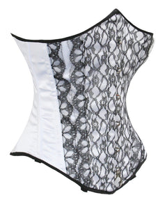 Heavy Duty 26 Double Steel Boned Waist Training Satin Underbust Tight Shaper Corset #8024-SA