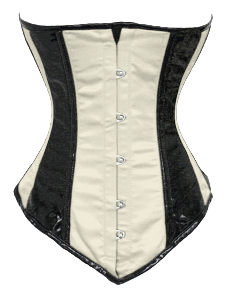 Heavy Duty 26 Double Steel Boned Waist Training PVC & Satin Underbust Tight Shaper Corset #8025-SA