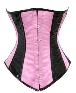 Heavy Duty 26 Double Steel Boned Waist Training PVC & Satin Underbust Tight Shaper Corset #8025-SA