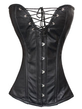 Load image into Gallery viewer, Heavy Duty 26 Double Steel Boned Waist Training Leather Overbust Tight Shaper Corset #8030-B-LE