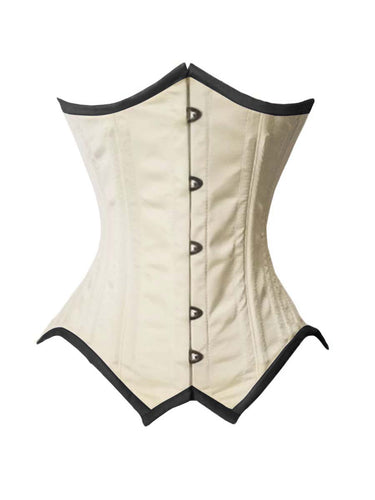 Heavy Duty 26 Double Steel Boned Waist Training Satin Underbust Tight Shaper Corset #8933-BT-SA