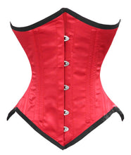 Load image into Gallery viewer, 26 Double Steel Boned Waist Training Tight Lacing Satin Underbust Shaper Corset #8033-BT-SA