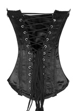 Load image into Gallery viewer, Heavy Duty 26 Double Steel Boned Waist Training Satin Overbust Tight Shaper Corset #8035-SA