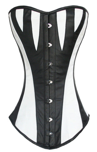 Heavy Duty 26 Double Steel Boned Waist Training Leather Long Torso Overbust Shaper Corset #8072-LE