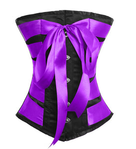 Heavy Duty 26 Double Steel Boned Waist Training Satin Underbust Tight Shaper Corset #8073-D-SA