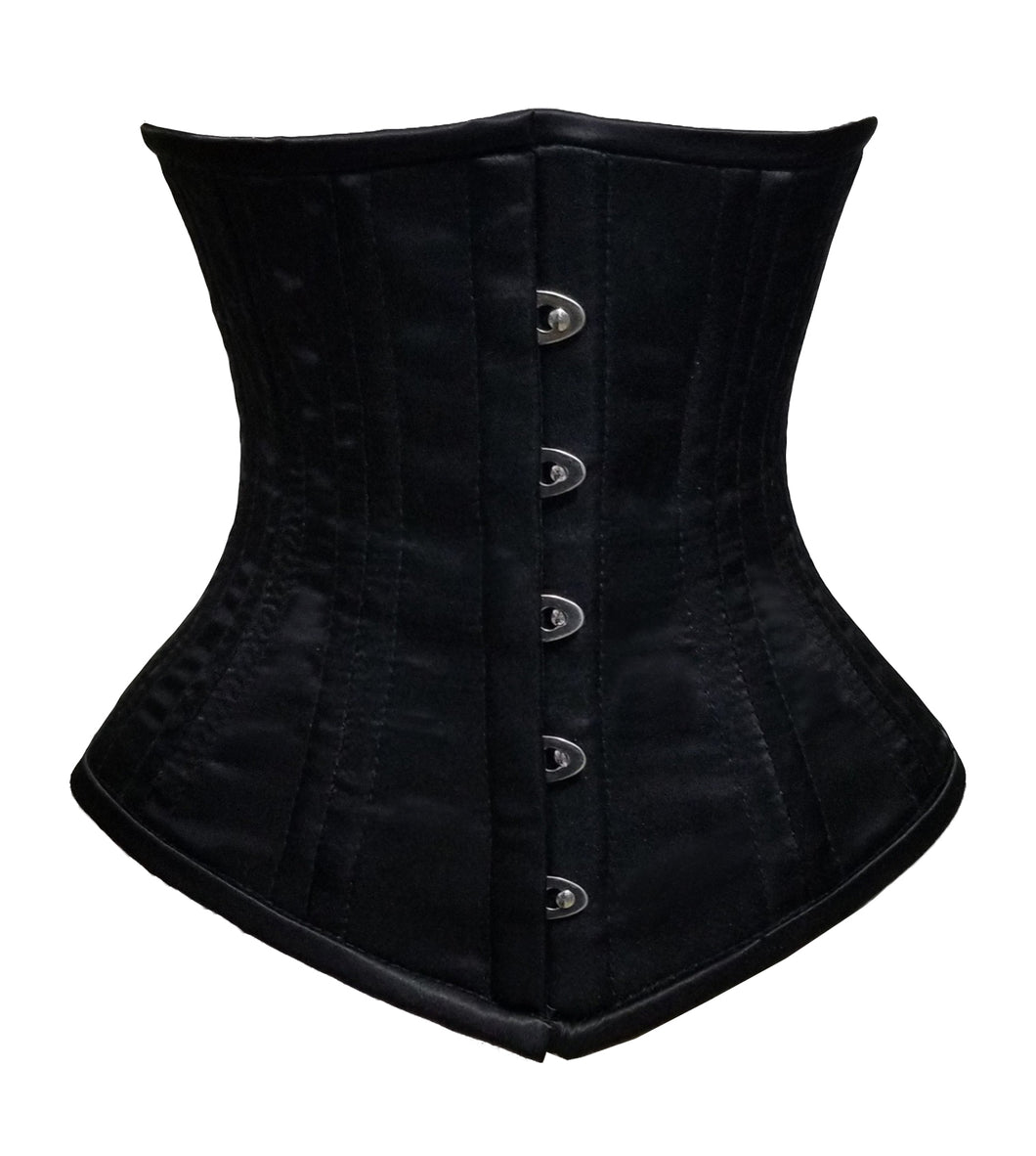 Heavy Duty 26 Double Steel Boned Waist Training Satin Underbust Tight Shaper Corset #8079-L-BT-SA