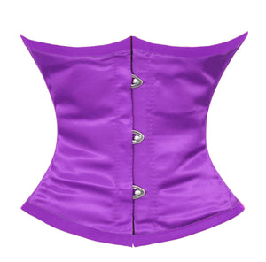 Full Steel Boned Waist Cincher Tight Lacing Satin Underbust Shaper Waspie Mini Corset #8079-OT-SA