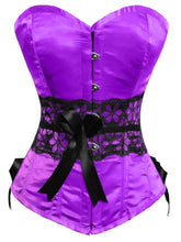 Load image into Gallery viewer, Heavy Duty 26 Double Steel Boned Waist Training Satin Overbust Tight Shaper Corset #8087-OT-SA