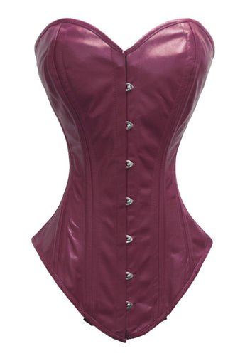 Heavy Duty 26 Double Steel Boned Waist Training Leather Long Torso Overbust Shaper Corset #8149-LE