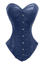 Load image into Gallery viewer, Heavy Duty 26 Double Steel Boned Waist Training Leather Long Torso Overbust Shaper Corset #8149-LE