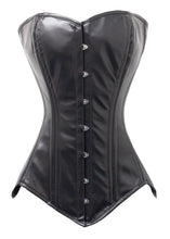 Load image into Gallery viewer, Heavy Duty 26 Double Steel Boned Waist Training Leather Long Torso Overbust Shaper Corset #8151-LE