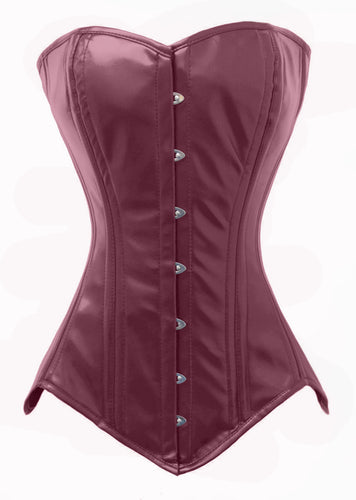 Heavy Duty 26 Double Steel Boned Waist Training Leather Long Torso Overbust Shaper Corset #8151-LE