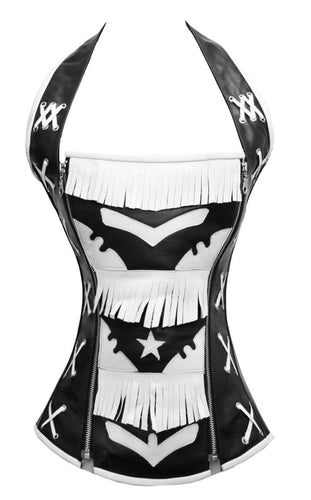Heavy Duty 20 Double Steel Boned Waist Training Leather Overbust Shaper Corset #8174-LE